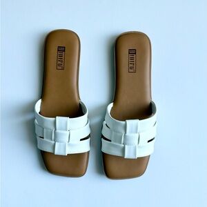 White Slide Sandals